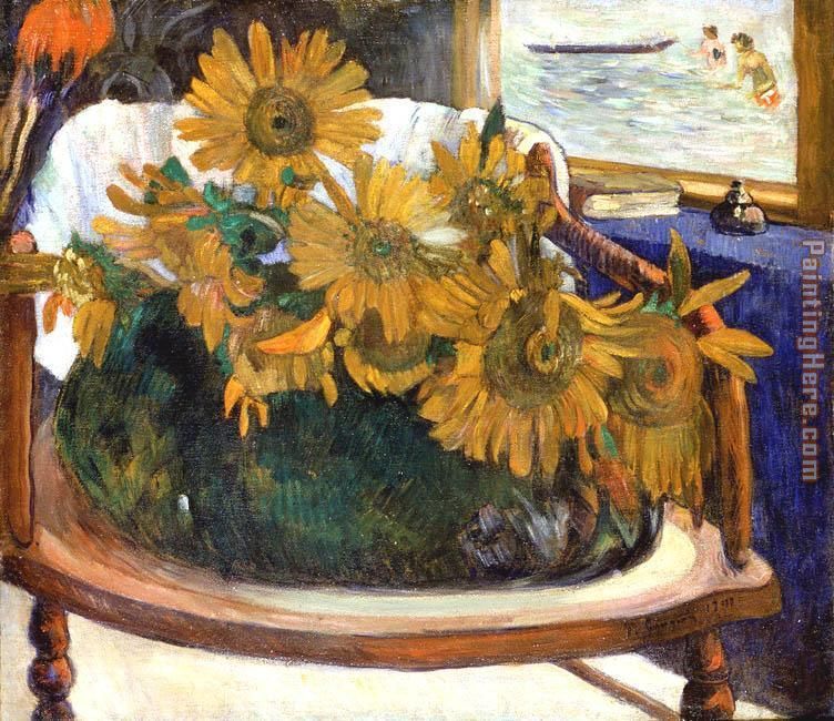 Paul Gauguin Still Life with Sunflowers on an Armchair